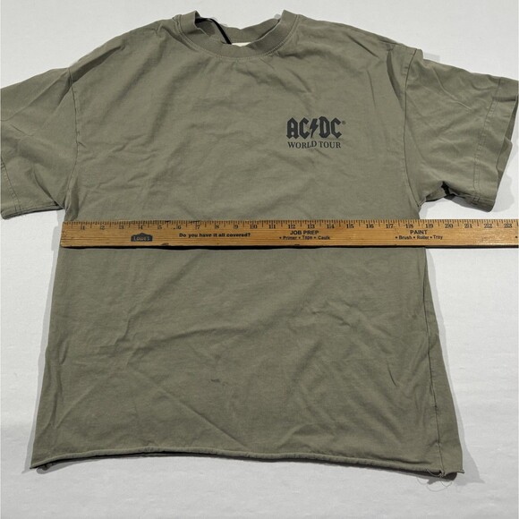 H&M Oversized Womens Green Printed T-shirt AC/DC Back in Black Tour 1980 Sz XS - Picture 7 of 12